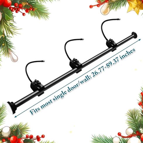 LUTTY Garland Hanger لإطار الباب الأمامي قابل للتعديل 26.77 بوصة - 89.37 بوصة حامل شماعات إكليل باب للخدمة الشاقة لديكورات عيد الميلاد والهالوين، أكاليل الزهور، الأضواء، بدون حفر، خالية من الأضرار in Kuwait