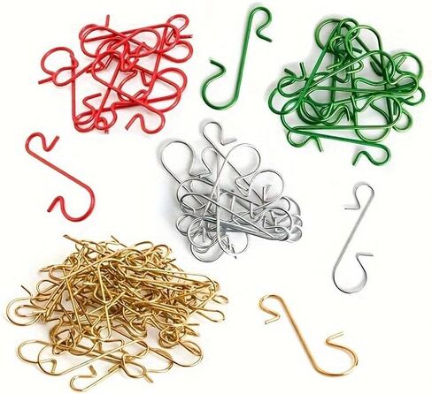 60pcs Christmas Ornament Hooks - Metal Wire Hangers for Tree Decoration & Easter Gift (Random Color) in Saudi Arabia
