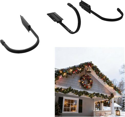 3PCS Christmas Garland Hanger for Front Door, Outside Door Garland Hanger, Outdoor Heavy-Duty Metal Hook for Graland, Hanging Wreath Holder for Door Frame Decorations in Saudi Arabia