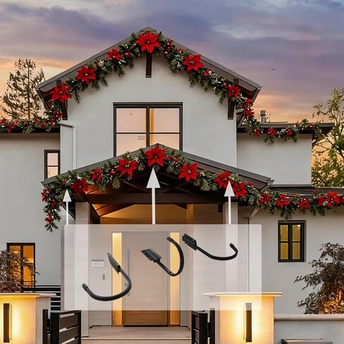 3PCS Christmas Garland Hanger for Front Door, Outside Door Garland Hanger, Outdoor Heavy-Duty Metal Hook for Graland, Hanging Wreath Holder for Door Frame Decorations in Saudi Arabia