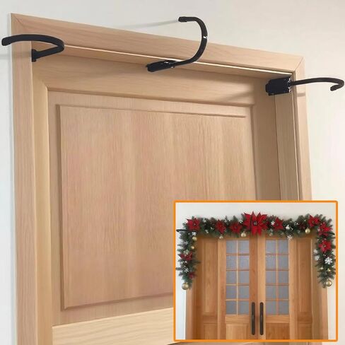 3PCS Christmas Garland Hanger for Front Door, Outside Door Garland Hanger, Outdoor Heavy-Duty Metal Hook for Graland, Hanging Wreath Holder for Door Frame Decorations in Saudi Arabia