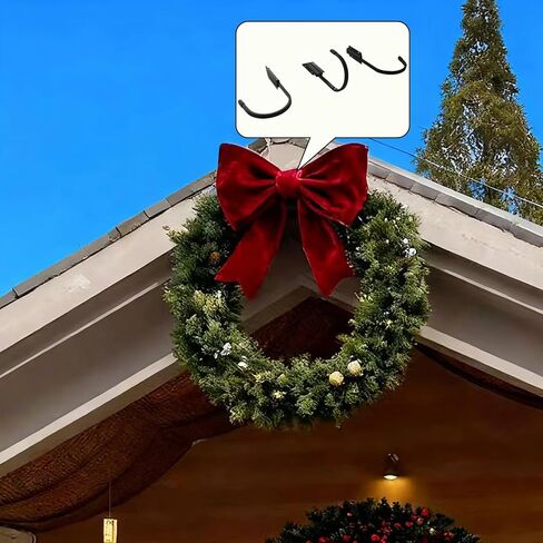 3PCS Christmas Garland Hanger for Front Door, Outside Door Garland Hanger, Outdoor Heavy-Duty Metal Hook for Graland, Hanging Wreath Holder for Door Frame Decorations in Saudi Arabia