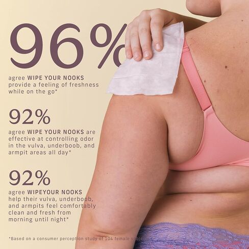 Niches & Nooks تنظف مناديل Nooks الأنثوية - كليمنتين ناعمة - مناديل حميمة متوازنة لدرجة الحموضة للنساء، تحكم في الرائحة، لطيفة للبشرة الحساسة - 45 قطعة in Kuwait