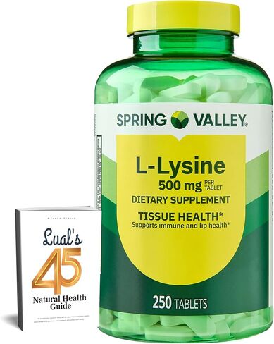 Lual's 45 Diabetes Decoded Bundle with Spring Valley L-Lysine | L lysine 1000mg Tablets | llyinse, llysine | Lysine Supplement | Super Lysine Immune Support |100 Tablets in Saudi Arabia