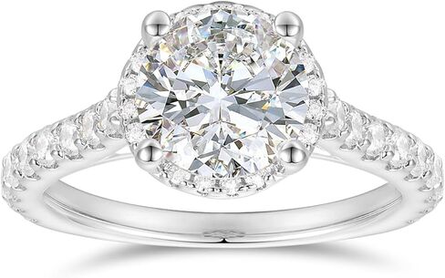 14K 2ct مويسانيتي خواتم الخطبة 14K الذهب 2 قيراط جولة بريليانت قص سوليتير مويسانيتي خواتم الخطبة للنساء in Kuwait