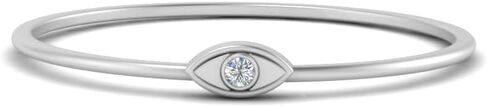 Fascinating Diamonds 14K Gold 0.01 Carat Round Cut Lab Grown Diamond Evil Eye Mini Stack Promise Ring For Her (VS2 Clarity, F Color) Premium Collection in Saudi Arabia