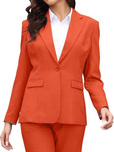 Women's 2 Piece Suit One Button Slim Fit Dressy Blazer Pants Suit Set Business Casual Outfits for Women in Saudi Arabia