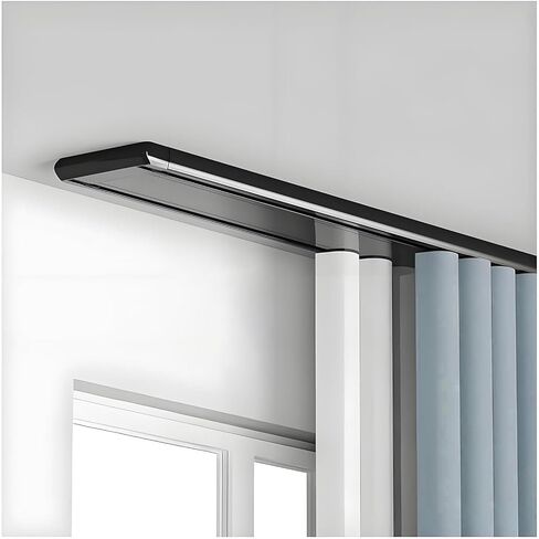 Heavy-Duty Adjustable Aluminum Double Curtain Track System for Living Room & Bedroom, 1m-6m, Silent Drapes Rail, Ideal Room Divider, White Finish, 4.8m Length in Kuwait