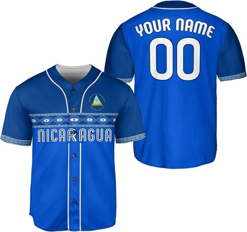 Custom Nicaragua Jersey Baseball, Personalized Nicaragua Jerseys for Men, Nicaragua Baseball Jersey, Nicaragua Shirt in Saudi Arabia