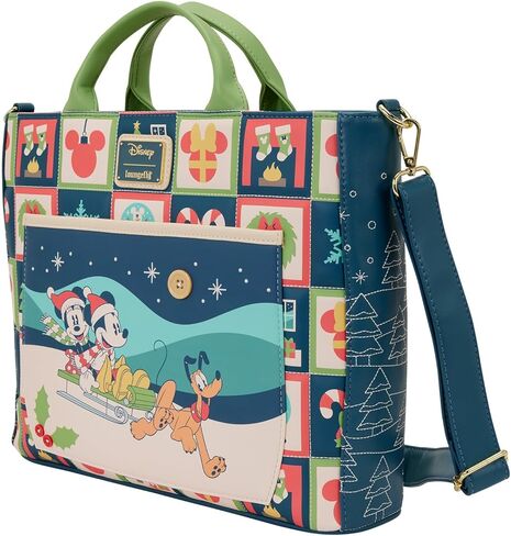 Loungefly Disney Mickey and Minnie Holiday Convertible Tote Bag in Saudi Arabia
