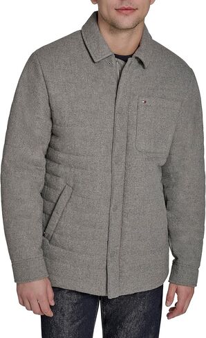 Tommy Hilfiger mens Quilted Wool Blend Shacket in Saudi Arabia