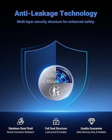 بطاريات EBL CR2032، بطارية عملة 3 فولت، 20 حزمة، بطارية 2032 طاقة طويلة الأمد، حزمة مقاومة للأطفال in Kuwait