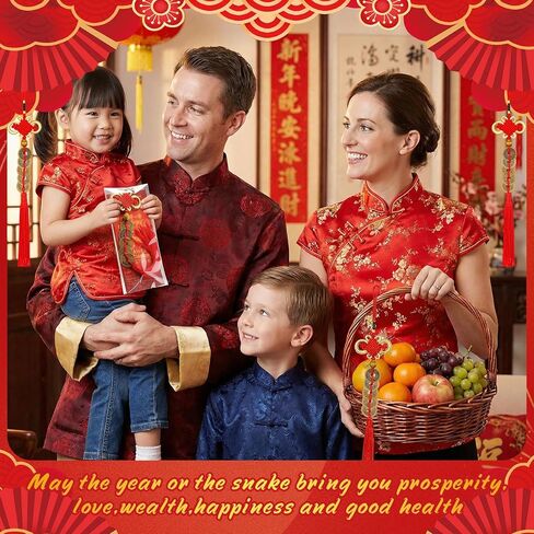 24 Sets 2026 Chinese New Year Gifts Bulk Hanging Chinese Lucky Feng Shui Coins Ornaments Red Knot with Horse Greeting Cards Clear Plastic Bags for Lunar New Year Wealth Good Luck in Saudi Arabia