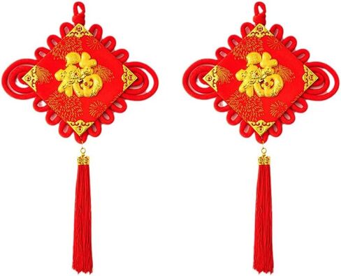 2Pcs Large Chinese Knot Tassel Chinese New Year Decoration 2026 Lunar New Year Decor for Wedding Supplies Spring Festival and Home Decorations in Saudi Arabia