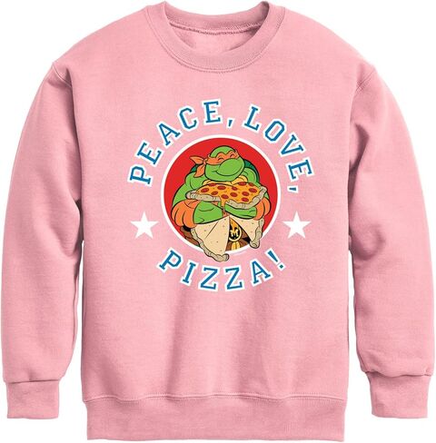 HYBRID APPAREL - Teenage Mutant Ninja Turtles - Peace Love Pizza - Youth Crewneck Fleece Sweatshirt in Saudi Arabia