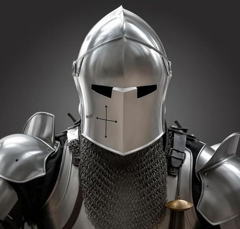 Medieval Barbuta Knight Full Suit of Armor - 18 Gauge Crusader Steel Medieval Armor Cosplay/Reenactment Suit in Saudi Arabia