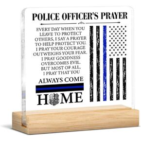 Police Gifts for Men Him, Religious Gifts for Policeman, Police Officer's Prayer Acrylic Sign Home Office Desk Decor in Saudi Arabia