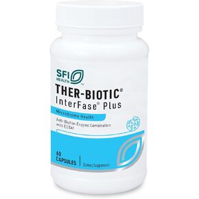 Klaire Labs SFI Health Interfase Plus - Enzyme Combination to Disrupt Biofilm Matrix + EDTA - Gastrointestinal System, Gut Flora, Biofilm & Detox Support (60 Capsules) in Saudi Arabia