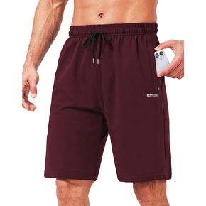 Mens Cotton Shorts Sweat Athletic Shorts for Men, Lounge, Gym, Yoga, Workout with Zipper Pockets in Kuwait