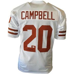 Earl Campbell Signed White Football Jersey (JSA) in Saudi Arabia