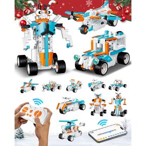 ألعاب بناء الروبوت للأولاد، مشاريع العلوم والتكنولوجيا والهندسة والرياضيات للأطفال الذين تتراوح أعمارهم بين 8 و12 عامًا، مجموعة مكعبات بناء الترميز التعليمية التي يتم التحكم فيها عن بعد والتطبيق، لعبة روبوت قابلة لإعادة الشحن، للأطفال (635 قطعة) in Kuwait
