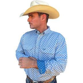 قميص Drover Cowboy Threads للرجال بأكمام طويلة، قميص بفتحة تهوية من سلسلة Signature Series The Honcho in Kuwait