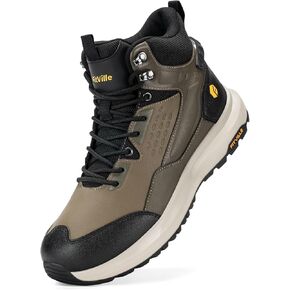 FitVille Wide Mens Boots All-Terrain Non-Slip Men's Hiking Boots Mid Height Outdoor Trekking Camping Shoes for Men, Durable Upper, Comfortable & Shock-Absorbing in Saudi Arabia