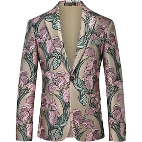 UNINUKOO Blazer for Men Casual Slim Fit Mens Suits Jacket Lightweight Floral Dinner Party Sport Coat Suit Separates in Kuwait