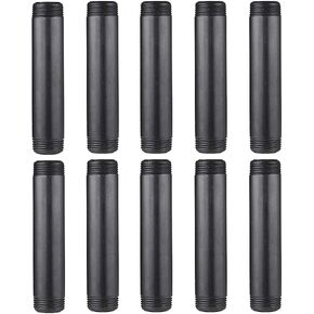 10 Pack 1 Inches x 8 ​Inches Black Malleable Steel Nipples Fitting, DIY Steampunk Industrial Vintage Style in Kuwait