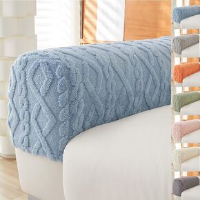 أغطية ذراع الأريكة وأغطية كراسي الذراع مجموعة من 2 - واقيات مسند ذراع الأريكة القابلة للتمدد مع قبضة مضادة للانزلاق، نسيج بوليستر قابل للغسل في الغسالة للكرسي/المقعد المحبوب/مقسم (أبيض) in Kuwait