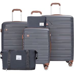 Travelhouse 5 Piece Luggage Sets with Spinner Wheels, Hardshell PP Suitcase Set with Tsa Lock, Lightweight Hardside Travel Suitcases with Waterproof Duffle Bag for Men Women in Saudi Arabia