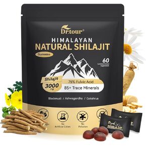 Shilajit for Men & Women - Himalayan Shilajit Gummies & 100% Pure Natural Shilajit Gold Resin - Ashwagandha for Men, Fulvic Acid, 85+ Minerals, Energy & Immune - Supplement 60 Gummies in Saudi Arabia
