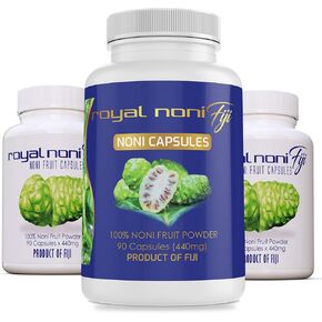 Royal Noni Capsules 100% Organic Noni Fruit Sustainably Grown and Harvested With Fijian Noni Natural Source of Antioxidant and Amino Acids in Saudi Arabia
