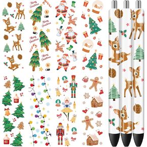 Bow UVDTF Pen Wraps - 40 Sheets Cute Cat UV DTF Decals, Coquete Daisy Cherries Rub on Transfer Stickers for Girls Women, Waterproof DIY Blank Pens Crafts in Kuwait