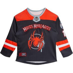 تي شيرت Marvel Spider-Man Mesh Hockey Jersey بأكمام طويلة للأطفال الصغار إلى الأطفال الكبار (2T - 18-20) in Kuwait