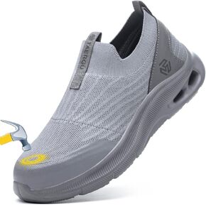 Steel Toe Shoes Men Lightweight Comfortable Work Shoes Slip On Safety Shoe Walking Sneakers Puncture Proof Loafers in Saudi Arabia