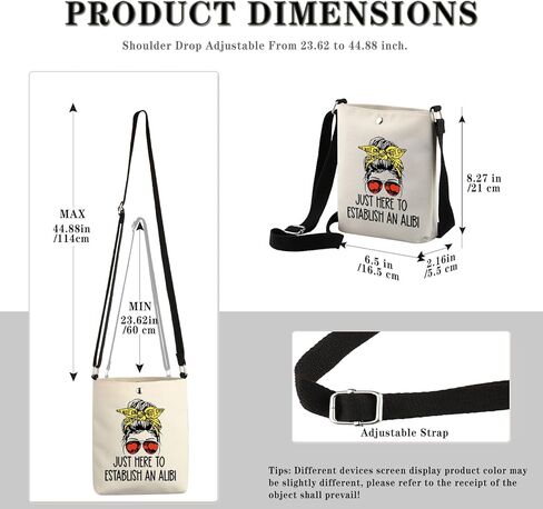 True Crime Gift Seriel Killer Gift Just Here to Establish and Alibi Crossbody Bag for Crime Show Fan in Saudi Arabia