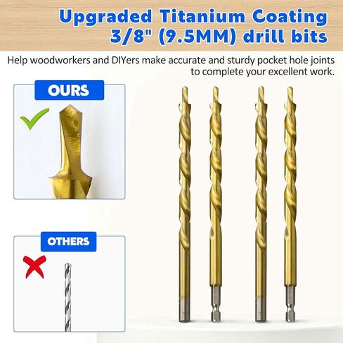 Upgraded Pocket Hole Jig Kit 2 in 1 Adjustable Easy to Use 3 Holes Pocket Screw Jig with Easily Adjustable Drill Bit, Pocket Self Tapping Screws &Driver Bit for Woodworking DIY and Home Improvement in Saudi Arabia