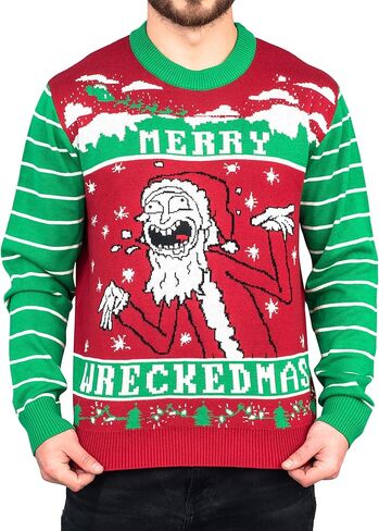 Ripple Junction Rick and Morty Merry Wreckedmas Ugly Christmas Sweater in Saudi Arabia