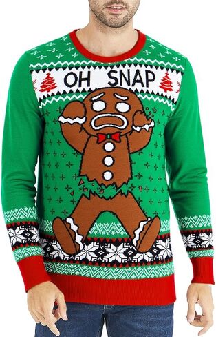 RAISEVERN Mens Ugly Christmas Sweater Funny Xmas Holiday Sweater for Women Winter Patterns Loose Long Sleeve Knit Tops in Saudi Arabia