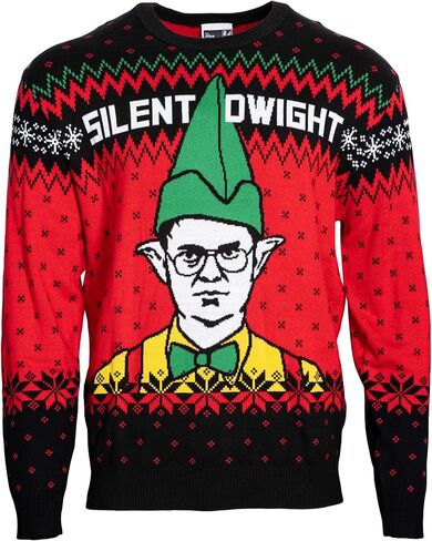 Ripple Junction The Office Dunder Mifflin Silent Dwight Elf Ugly Christmas Sweater in Saudi Arabia