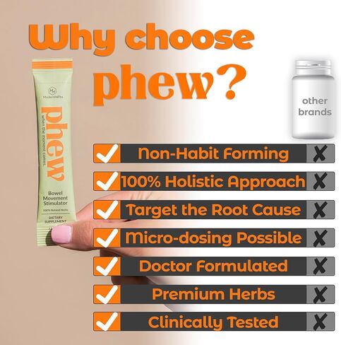Phew – Premium Herbal Constipation Relief for Women & Adults – Fast-Acting Bloating Relief, Gentle Colon Cleanser & Digestive Support – Promotes Natural Bowel Regularity & Gut Immunity – 10 Pack in Saudi Arabia