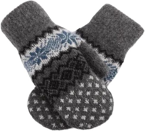 Winter Warm Mittens for Women Men Snowflake Mittens Soft Fleece Wool Gloves for Cold Weather in Saudi Arabia