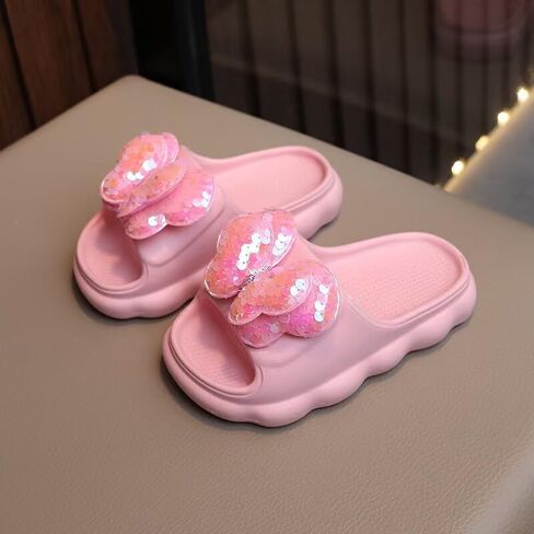 Kids Bow Slippers - Cute Shoes with Non-Slip Sole for Girls,Indoor Slide Slippers in Saudi Arabia