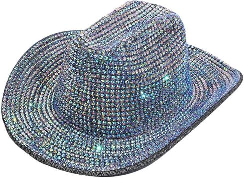 Eye-catching Crystal Fedoras Bride Hat Panama Hat For Bachelorette Party Fedoras For Club Stage Shows Concert Fashion Hat in Kuwait