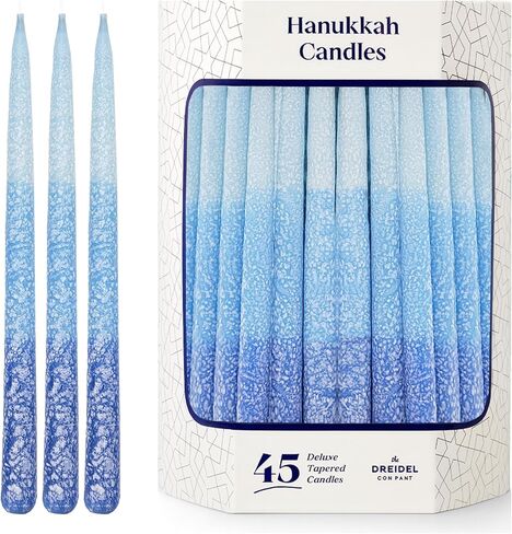 The Dreidel Company 3-Tone Blue Frost Dripless Hanukkah Candles, 1-Hour Burn Time, 45 Decorative Chanukah Candles in Saudi Arabia