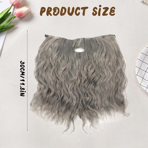 Grey Beard Wig, 12 in Long Curly Wizard Beard with Elastic Band, Old Man Fake Costume Beards for Theater Cosplay, Dress up Fun, Halloween and Christmas Party in Saudi Arabia
