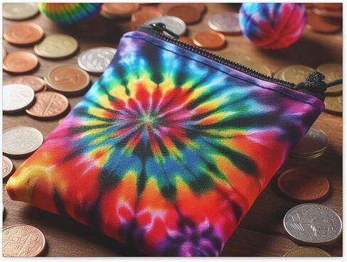 Tie-Dye Coin Pouch Matte Canvas Wall Art 24 * 18 inch Made in USA in Saudi Arabia