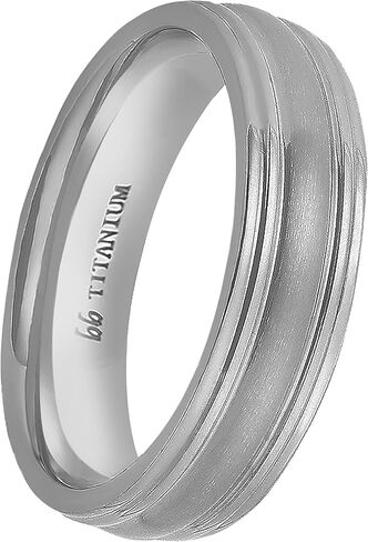 Boston Bay Diamonds Silver Titanium Unisex Comfort Fit Mens Wedding Band or Fashion Ring - 6mm - Choice of Style in Saudi Arabia