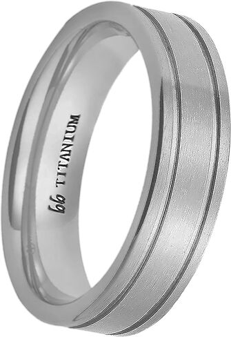 Boston Bay Diamonds Silver Titanium Unisex Comfort Fit Mens Wedding Band or Fashion Ring - 6mm - Choice of Style in Saudi Arabia